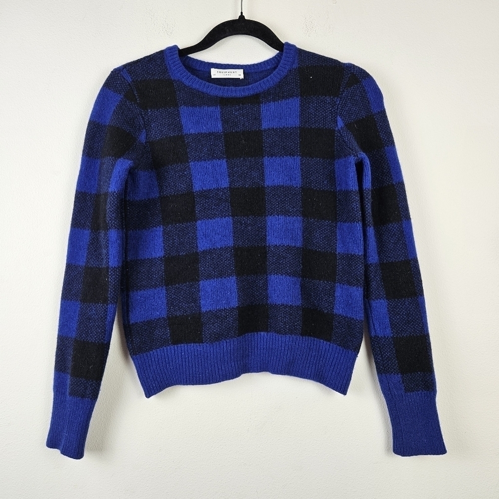 Equipment Femme Shane Plaid Wool Pullover Sweater Size XS